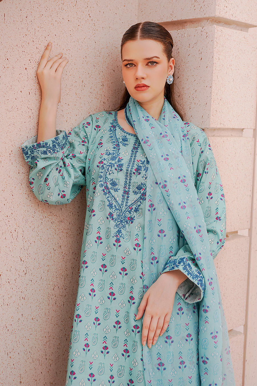 DANTE | Embroidery Stitched 3 pcs | lawn