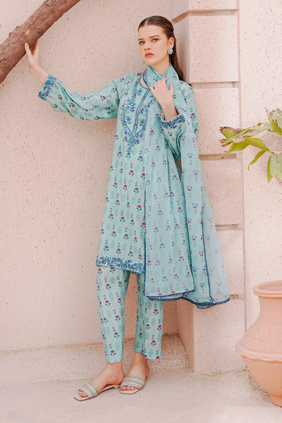 DANTE | Embroidery Stitched 3 pcs | lawn