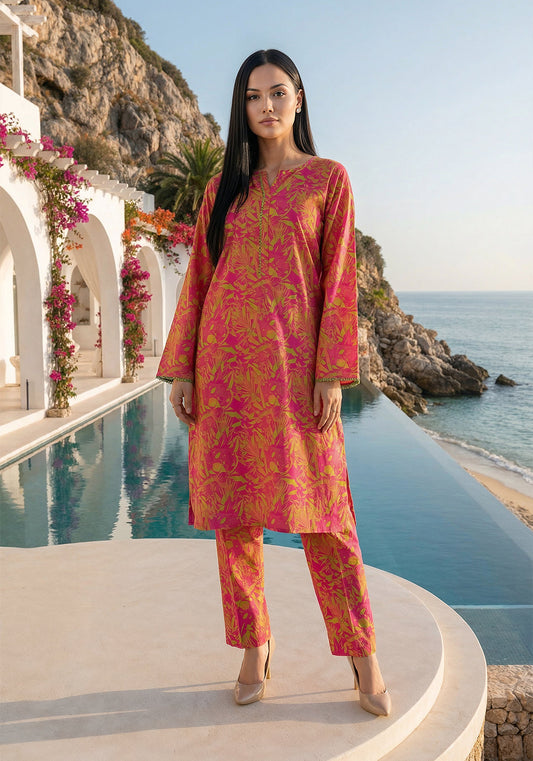 Tropical Sunset | Stitched 2 PC | Lawn