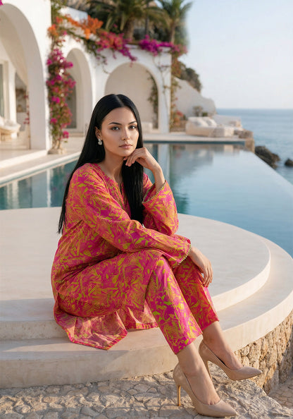 Tropical Sunset | Stitched 2 PC | Lawn