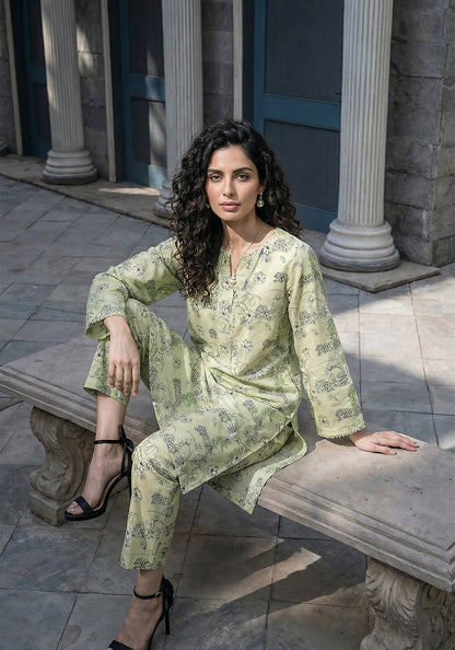 Lime Bloom | Stitched 2 PC | Lawn