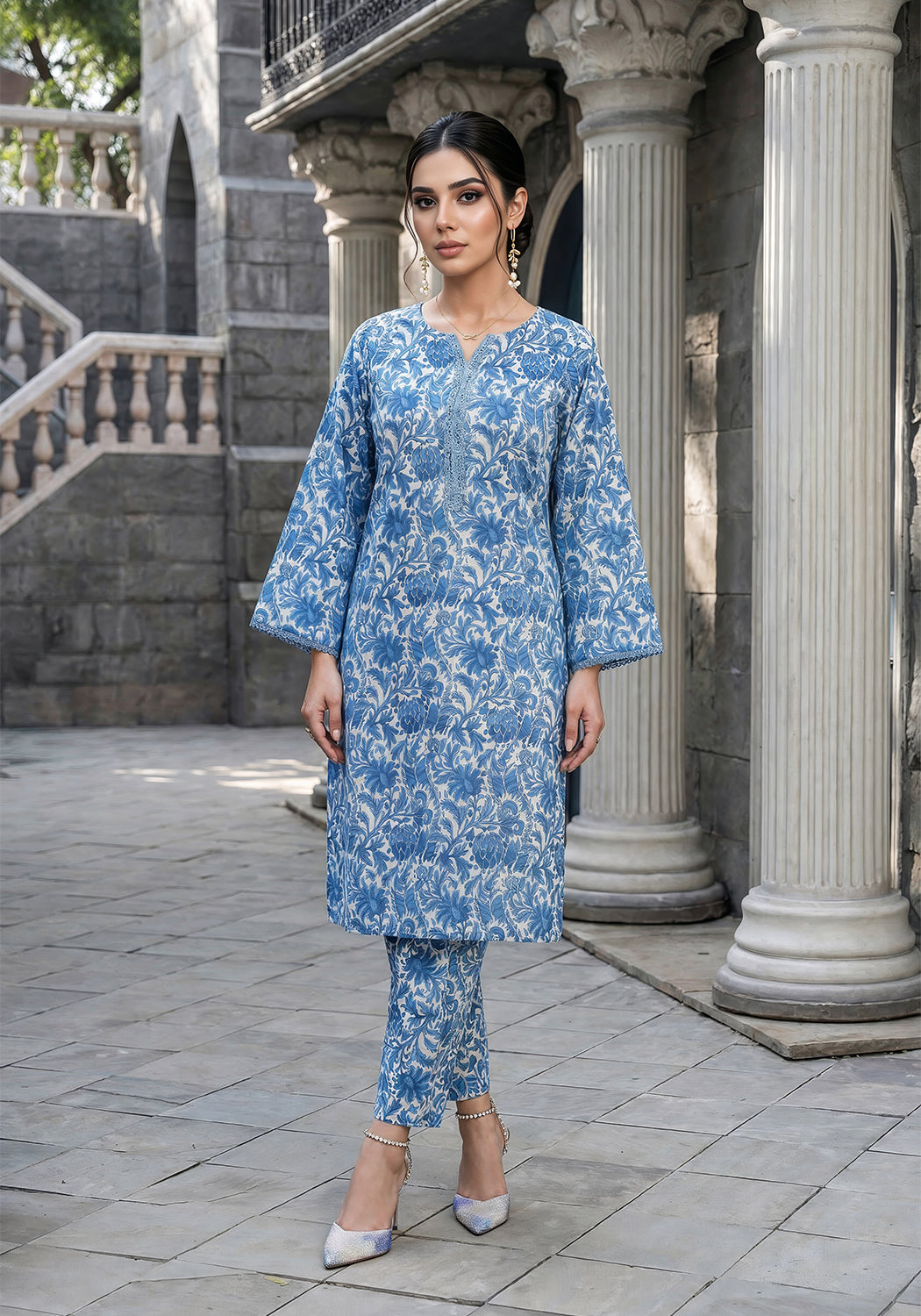 Ocean - | Stitched 2 PC | Lawn