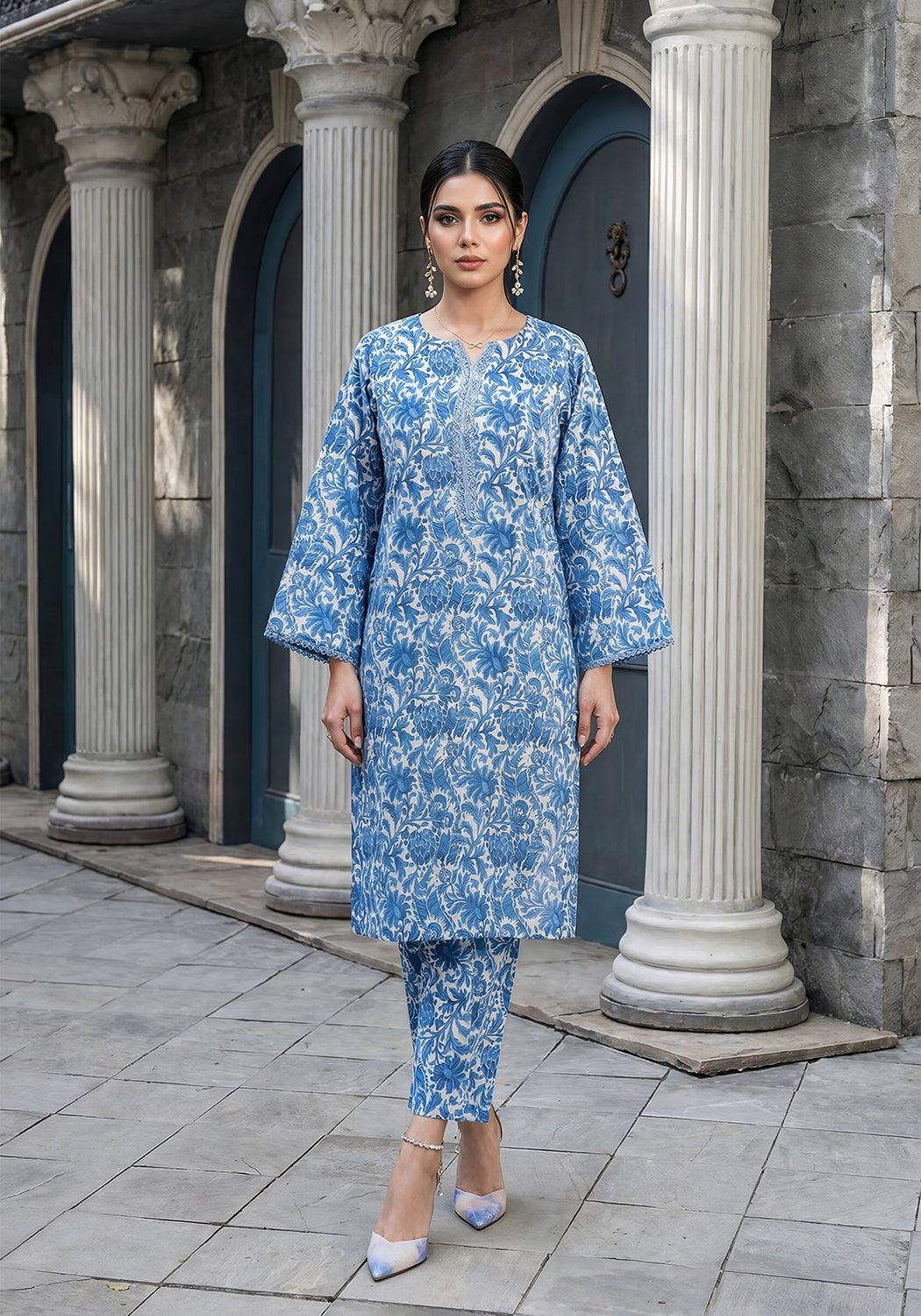 Ocean - | Stitched 2 PC | Lawn