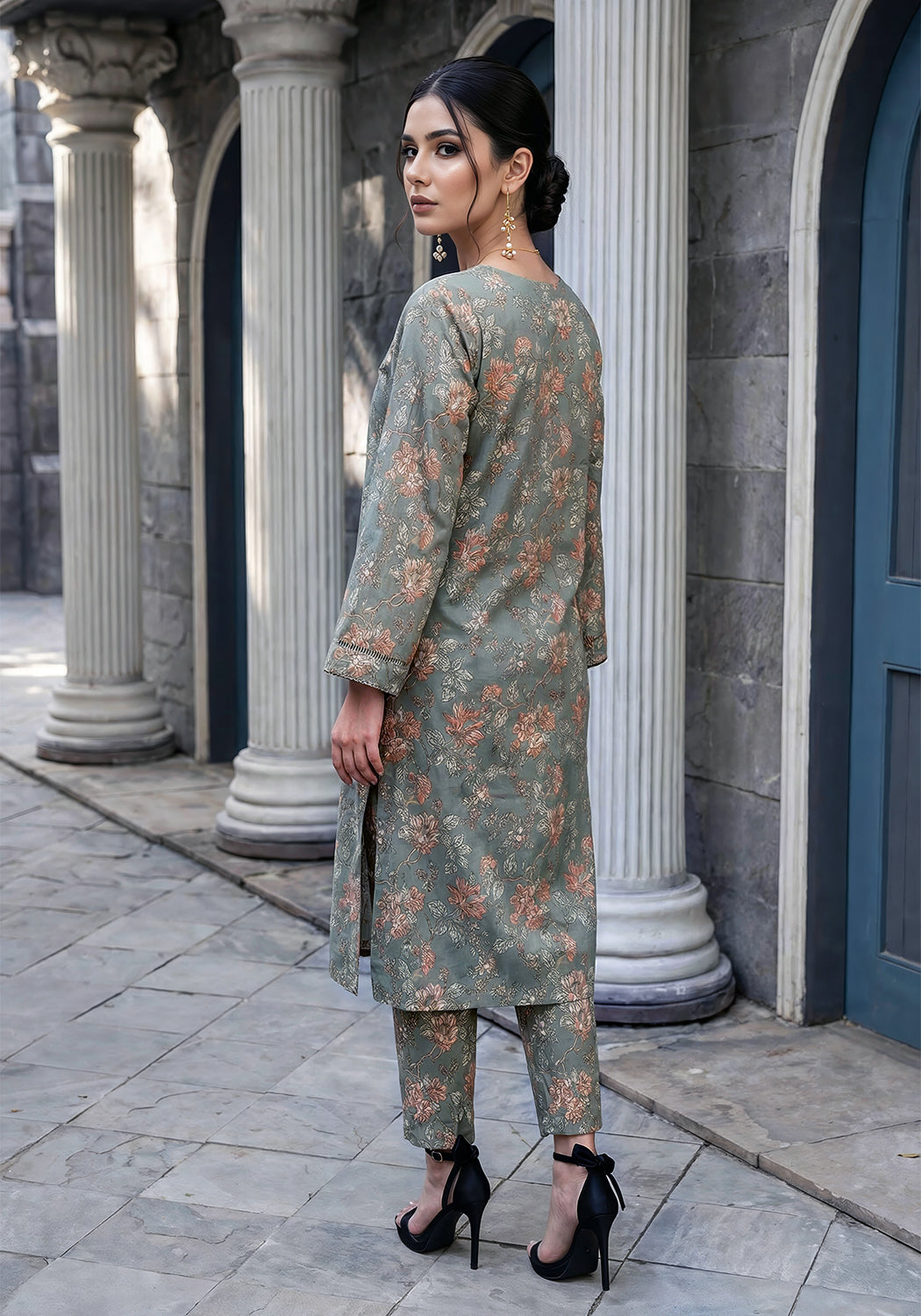 Olive Bloom | Stitched 2 PC | Lawn