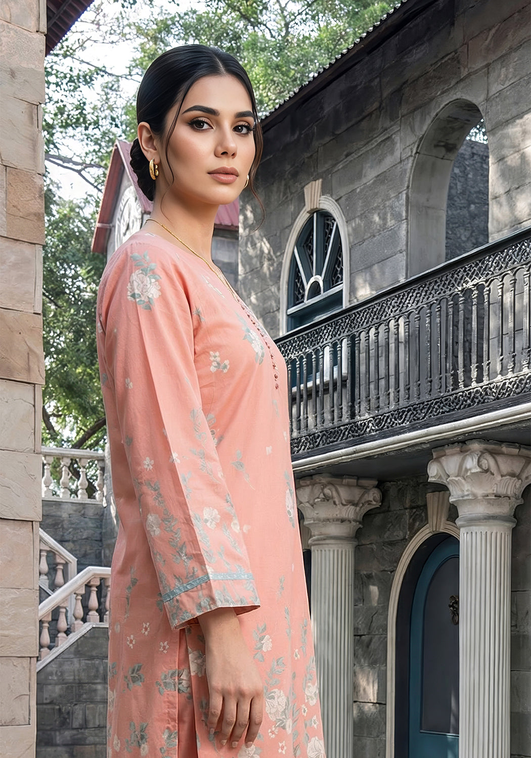 Peach Whisper | Stitched 2 PC | Lawn