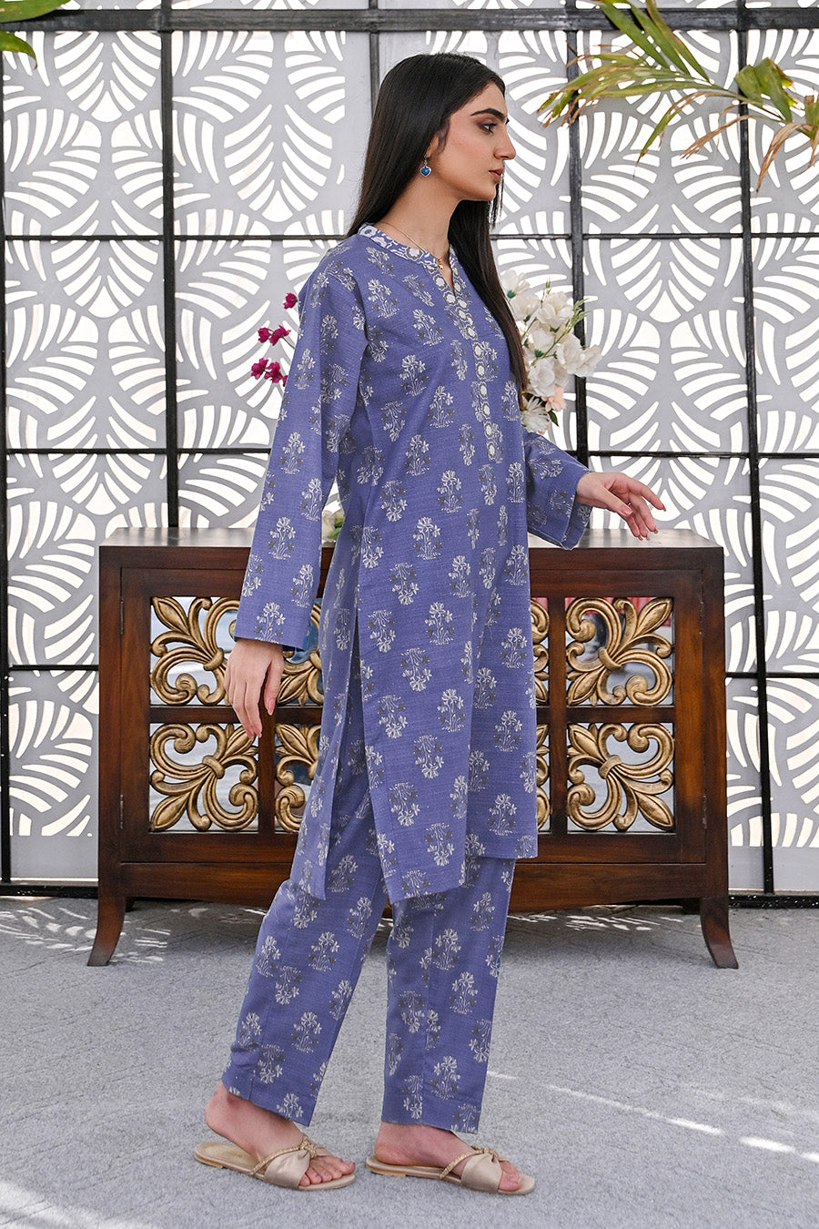 BLUE POPPY | Stitched 2 pcs | khaddar