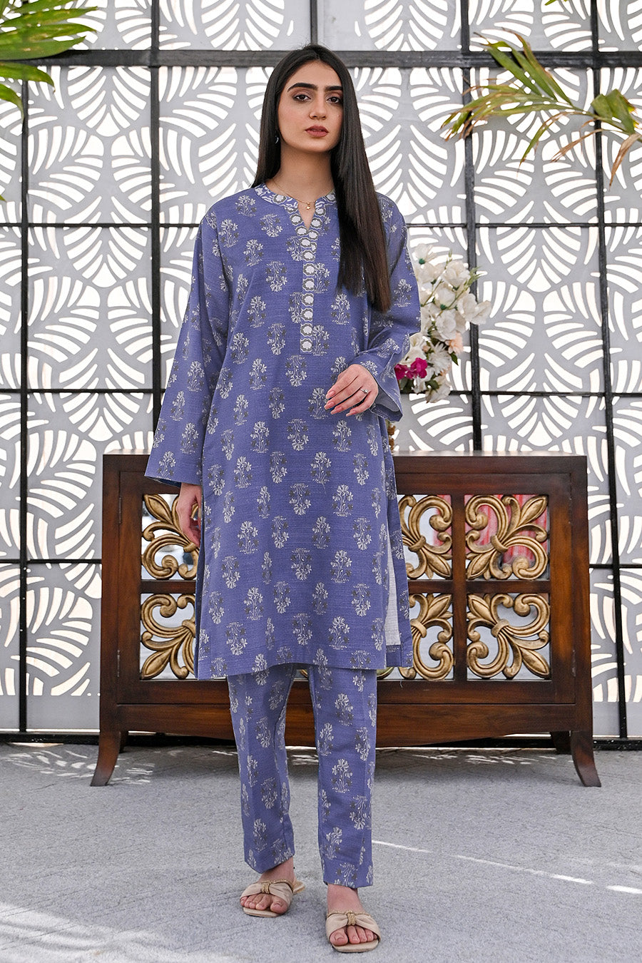 BLUE POPPY | Stitched 2 pcs | khaddar