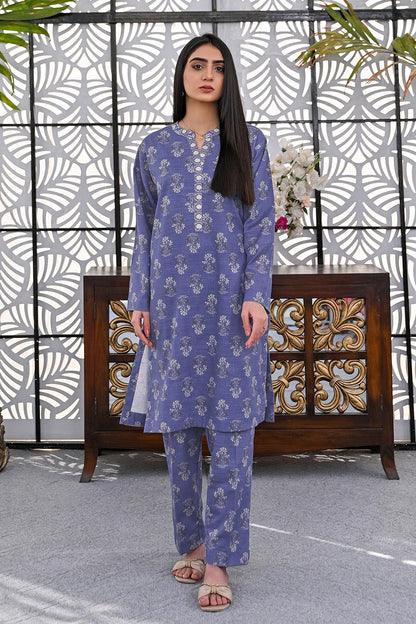 BLUE POPPY | Stitched 2 pcs | khaddar