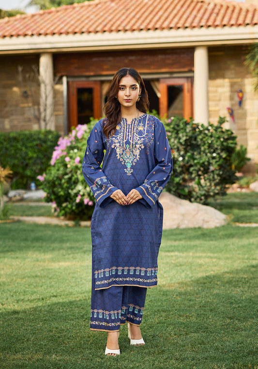 Midnight  Monarch | Stitched 2 PC | Lawn