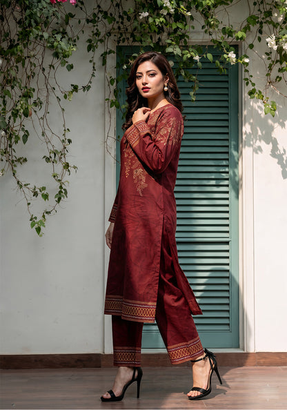 Gul-e-Anar | Stitched 2 PC | Lawn