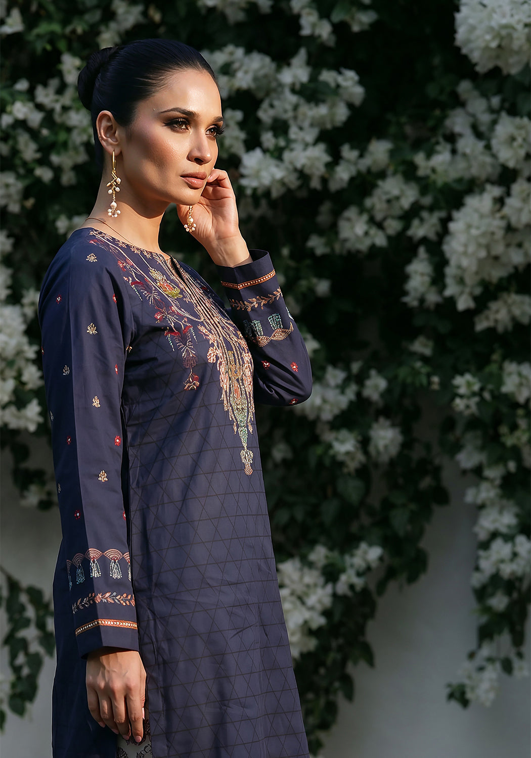 Midnight  Monarch | Stitched 2 PC | Lawn
