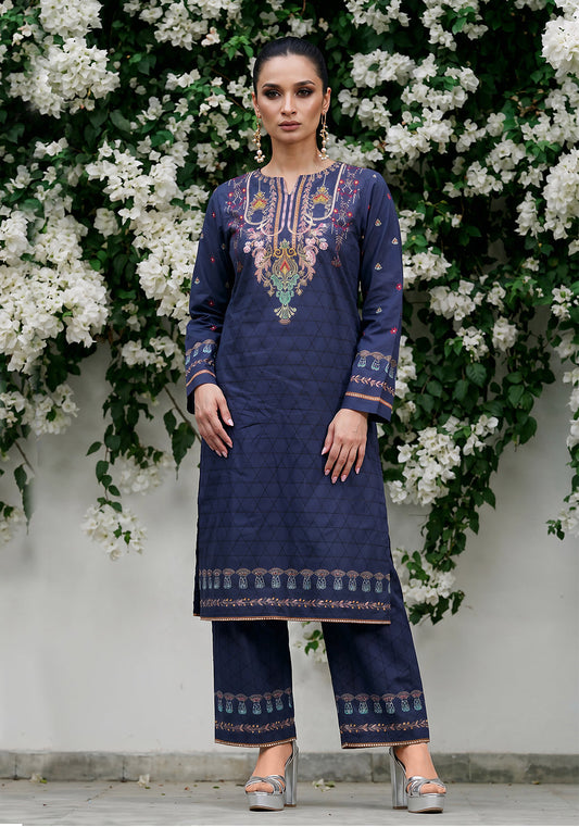 Midnight  Monarch | Stitched 2 PC | Lawn