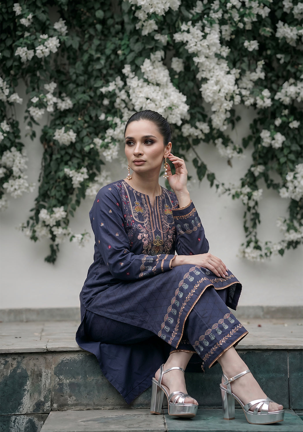 Midnight  Monarch | Stitched 2 PC | Lawn