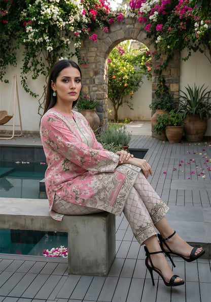Pink Orchid | Stitched 2 PC | Lawn
