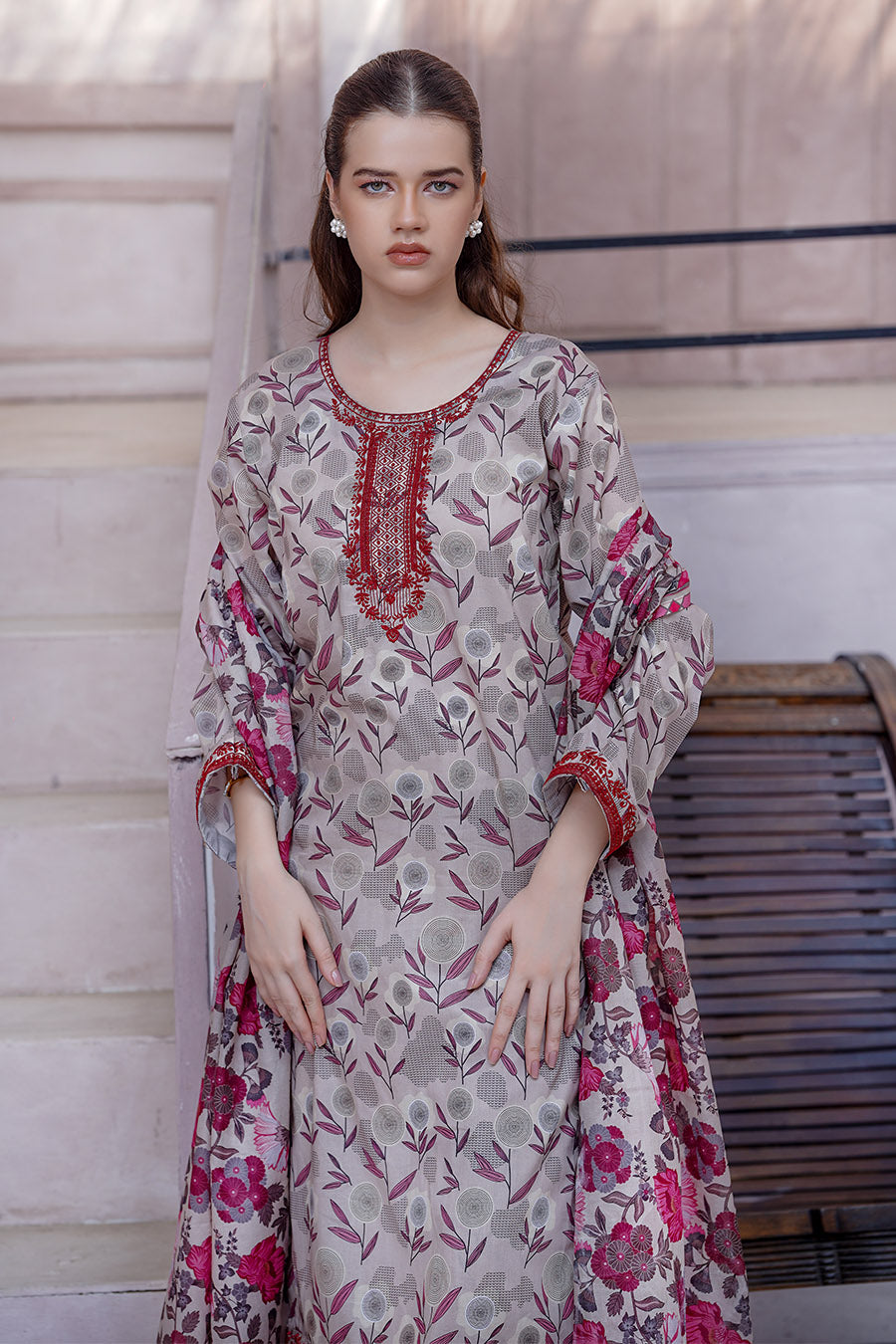 ELENA | Embroidery Stitched 3 pcs | lawn