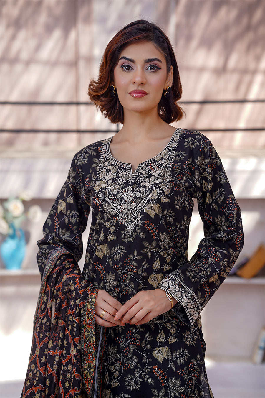 ELVA | Embroidery Stitched 3 pcs | lawn