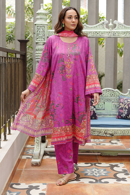 MAGENTA FLAME | Stitched 3 pcs | LAWN